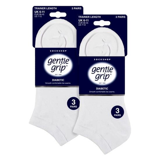 6 Pack Mens Diabetic Trainer Socks | Loose Top Wide Ankle Socks - Image 2