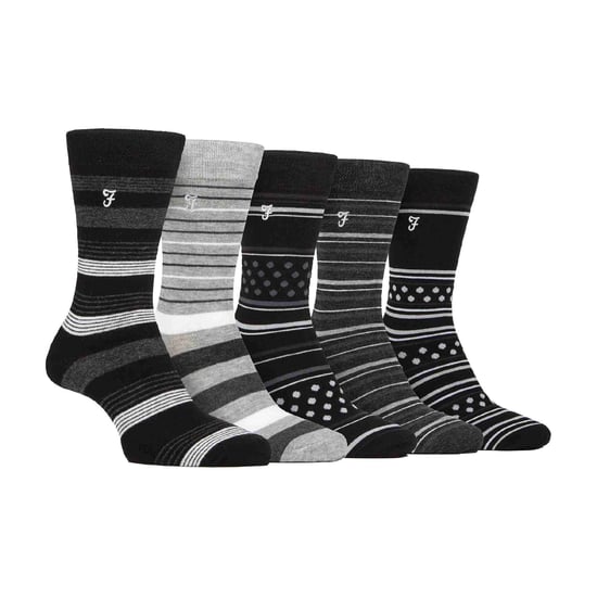 5 Pack Mens Bamboo Bright Striped Patterned Socks - Image 1