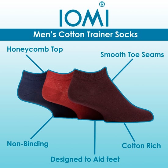 9 Pack Mens Diabetic Trainer Socks | Non Elastic Extra Wide Ankle Socks - Image 3