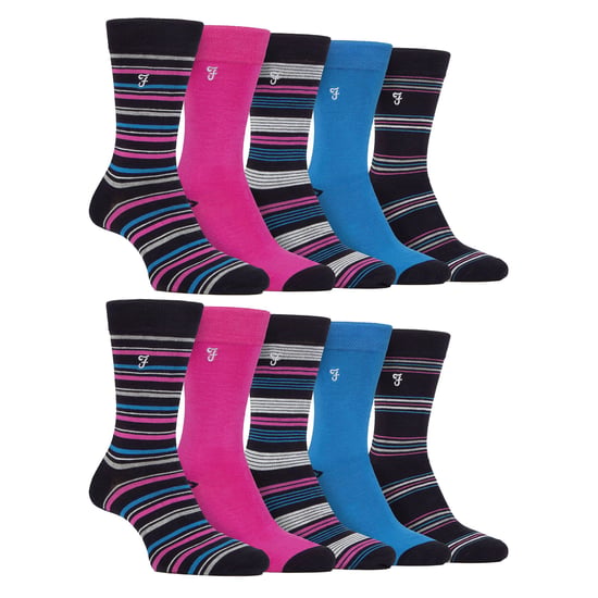 Mens 10 Pair Multi-Pack Bright Bamboo Socks - Image 1