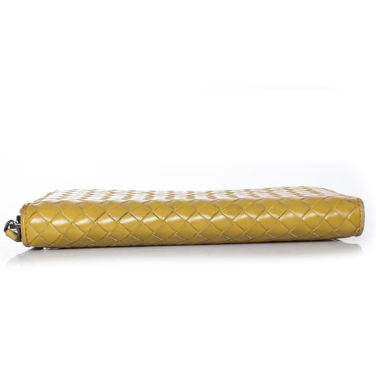 Lime green intrecciato nappa zip wallet - Image 5