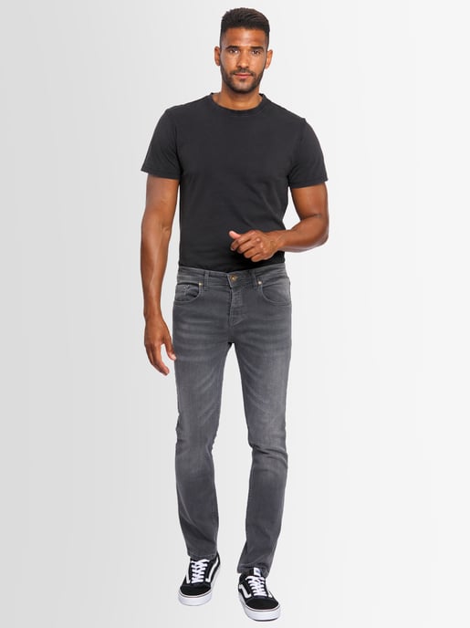 A. Salvarini Heren Jeans Slim Fit Stretch Denim 5-Pocket – Donkergrijs - Image 1