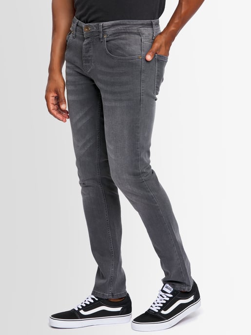 A. Salvarini Heren Jeans Slim Fit Stretch Denim 5-Pocket – Donkergrijs - Image 3