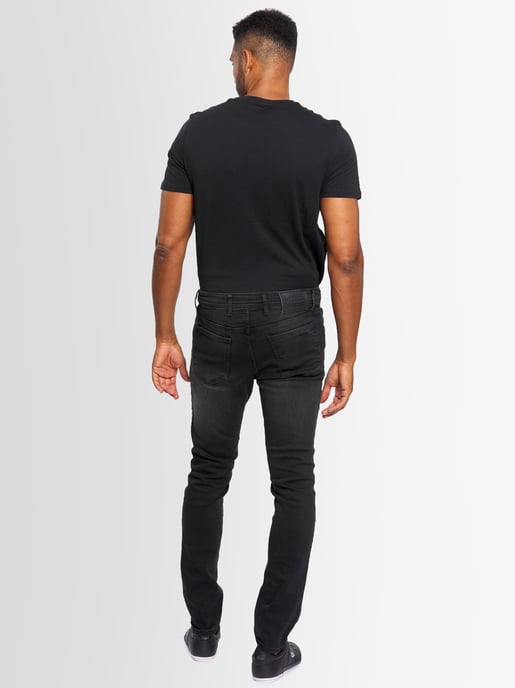 A. Salvarini Heren Jeans Slim Fit Stretch Denim 5-Pocket – Zwart Washed - Image 2