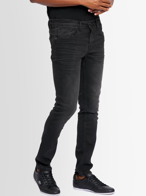 A. Salvarini Heren Jeans Slim Fit Stretch Denim 5-Pocket – Zwart Washed - Image 3