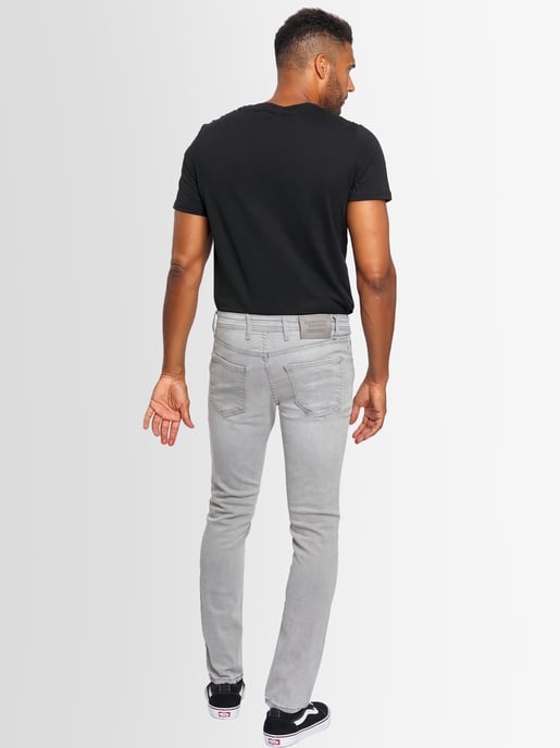 A. Salvarini Heren Jeans Slim Fit Stretch Denim 5-Pocket – Lichtgrijs - Image 2