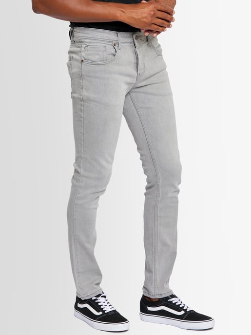 A. Salvarini Heren Jeans Slim Fit Stretch Denim 5-Pocket – Lichtgrijs - Image 3