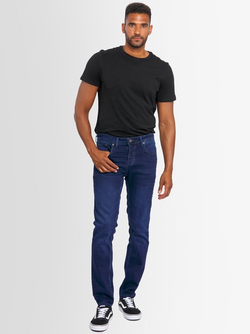 A. Salvarini Heren Jeans Slim Fit Stretch Denim 5-Pocket – Donkerblauw - Image 1