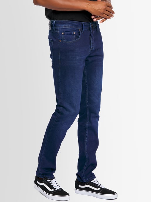 A. Salvarini Heren Jeans Slim Fit Stretch Denim 5-Pocket – Donkerblauw - Image 3