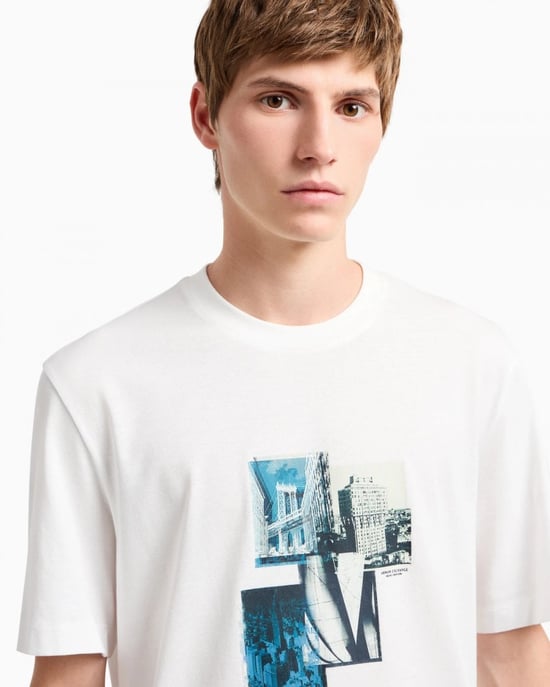 Armani Exchange Mens Milano/New York Landmarks Graphic T-Shirt - Image 2