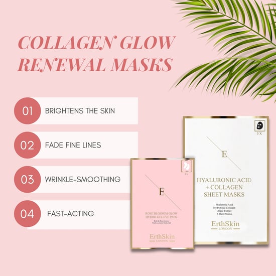 Hyaluronic Acid & Collagen Mask - 3 sheets + Rose Blossom Glow Hydro-Gel Eye Pads 5 X 2 - Image 2