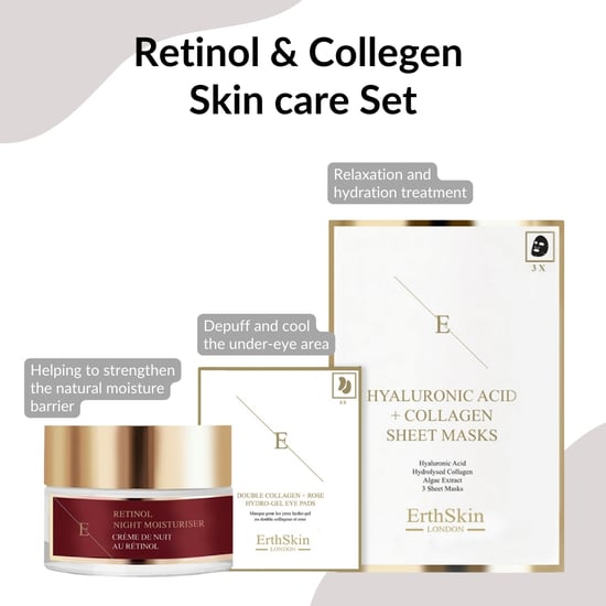 Retinol Nattfuktighetskräm 50ml + Dubbel Kollagen + Rosen Hydrogel Ögonlappar 5 X 2 + Hyaluronsyra & Kollagen Mask - 3 ark - Image 3