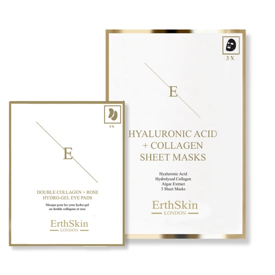 Hyaluronic Acid & Collagen Mask - 3 sheets + Double Collagen + Rose Hydrogel Eye Pads 5 X 2 - Image 1