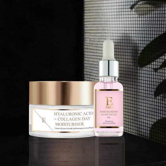 Rose Blossom Glow Facial Oil 30ml + Hyaluronic acid & Collagen Day Cream 50ml - Image 2