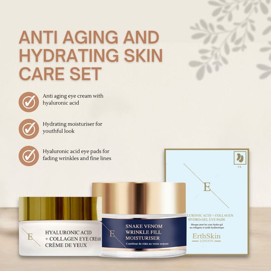 Hyaluronsyra + Kollagen Pro Age Ögonkräm 30ml + Rynkor Fyll ormgift fuktkräm 50ml
+Hyaluronsyra + kollagen hydrogel ögonkuddar 5 X 2 - Image 2