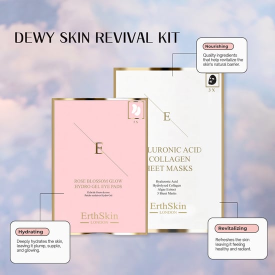 Hyaluronsyra- och kollagenmask - 3 ark + Rose Blossom Glow Hydro-Gel Eye Pads 5 X 2 - Image 2
