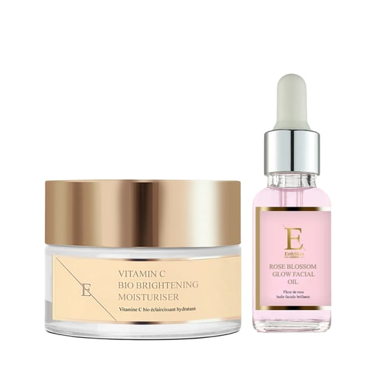 Rose Blossom Glow Facial Oil 30ml + Vitamin C Bio Brightening Moisturiser 50ml - Image 1
