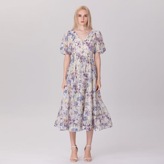 Fit-and-flare thee-organza-jurk met bloemenprint - Image 2
