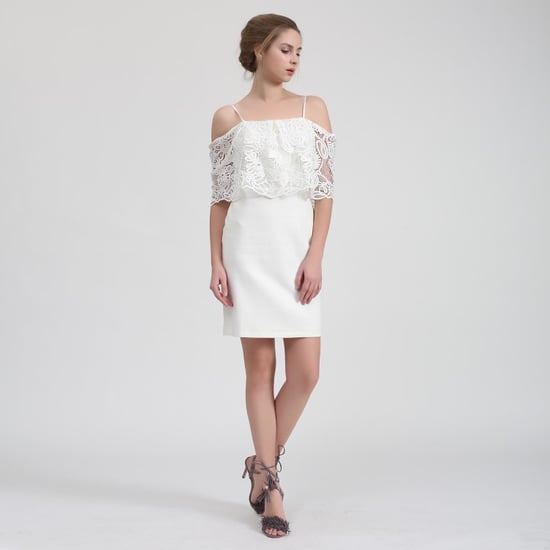 Bardot mini-jurk met kanten rand en off-shoulder - Image 3