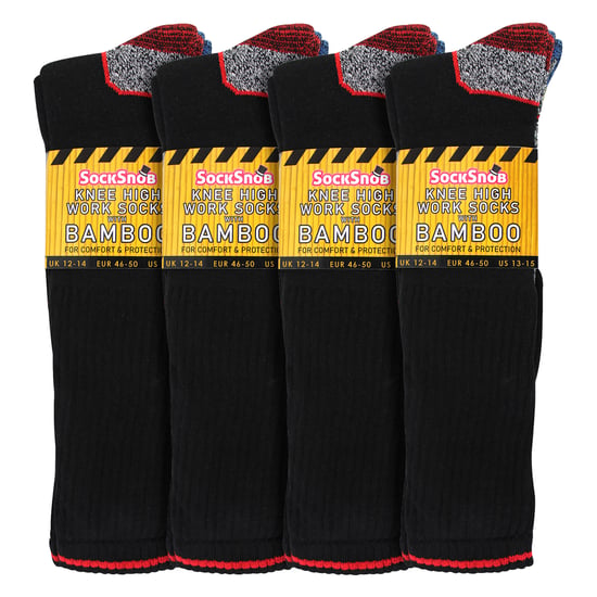 Men's Knee High Bamboo Work Socks for Steel Toe Boots | Anti Sweat Heavy Duty - Image 2