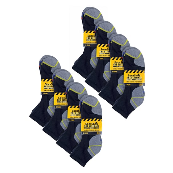 24 Pairs Mens Multipack Ultimate Cotton Rich Work Ankle Socks - Image 2