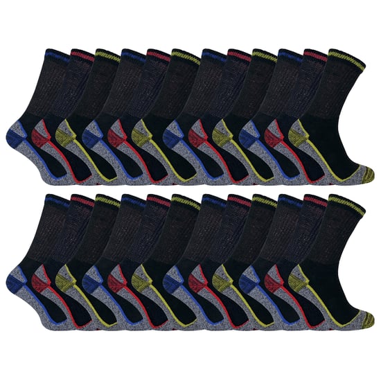 24 Pairs Mens Multipack Soft Breathable Bamboo Work Socks - Image 1