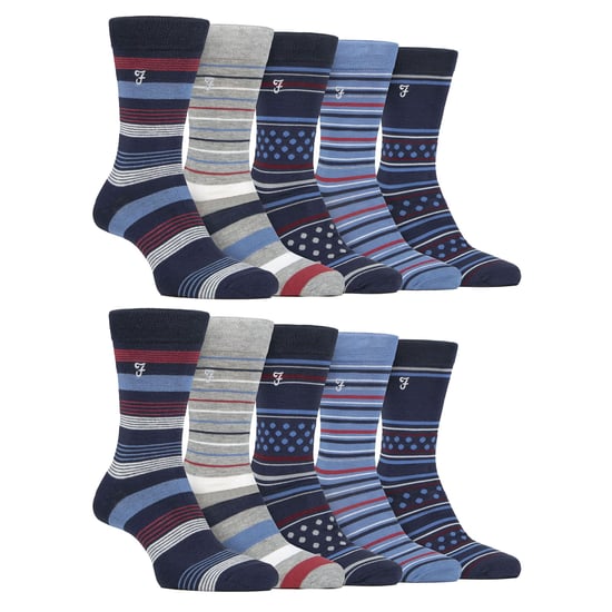 Mens 10 Pair Multi-Pack Bright Bamboo Socks - Image 1