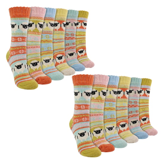 Ladies 12 Pack Alpaca Socks with Sheep Pattern - Image 1