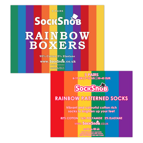 Herrset med regnbågsstrumpor och boxershorts | 4-pack boxershorts & 3-pack randiga strumpor - Image 2