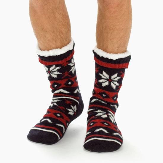 2-Pack Heren Fairisle Gebreide Slippersokken met Sherpa | Kerst Antislip Sokken - Image 5