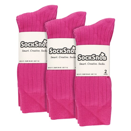 Mens Plain Coloured Cotton Rich Ribbed Dress Socks - Image 2