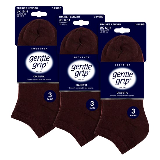 9 Pack Mens Diabetic Trainer Socks, Swollen Feet Wide Ankle Socks - Image 2