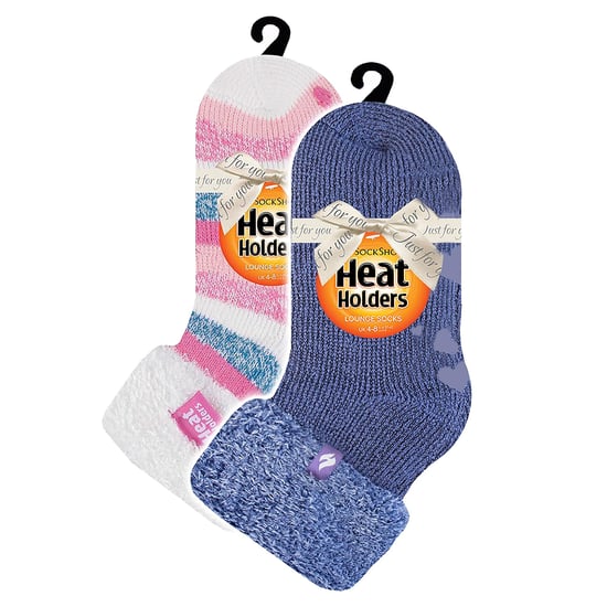 2 Pack Ladies Soft Lounge Socks with Grips - Image 2