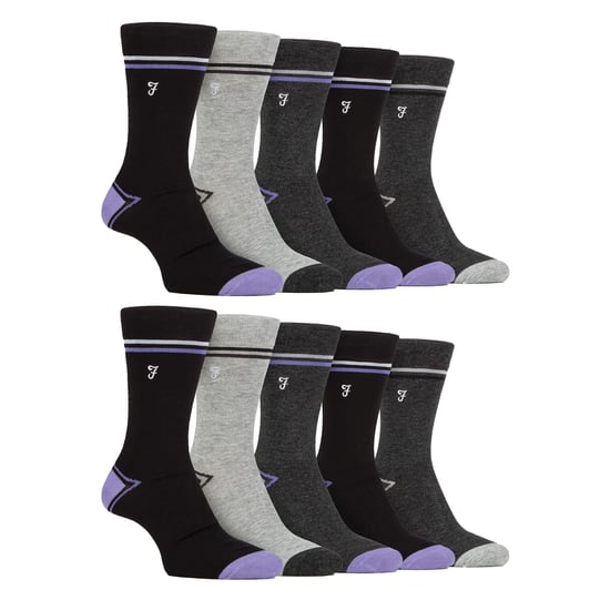 Mens 10 Pair Multi-Pack Bright Bamboo Socks - Image 1