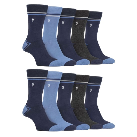 Mens 10 Pair Multi-Pack Bright Bamboo Socks - Image 1