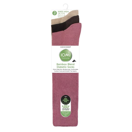 3 Pack Ladies Knee High Soft Bamboo Diabetic Socks - Image 2