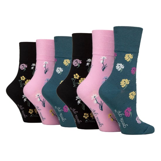 6 Pairs Ladies Non Elastic Soft Top Diabetic Socks - Image 1