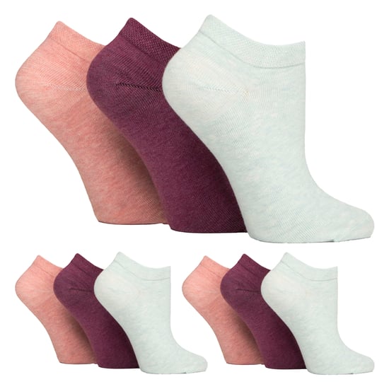 9 Pack Womens Diabetic Trainer Socks | Wide Ankle Socks for Swollen Feet - Image 1