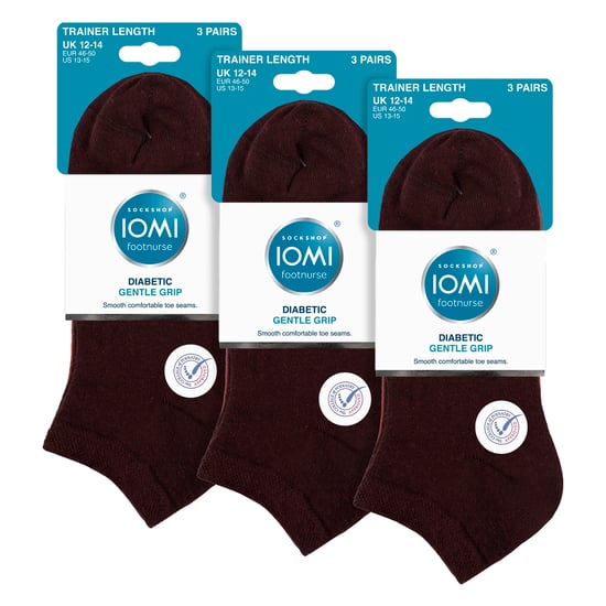 9 Pack Mens Diabetic Trainer Socks | Non Elastic Extra Wide Ankle Socks - Image 2