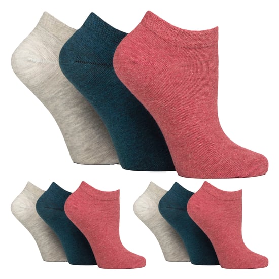 9 Pack Womens Diabetic Trainer Socks | Wide Ankle Socks for Swollen Feet - Image 1