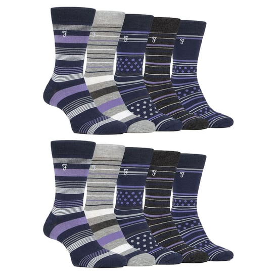 Mens 10 Pair Multi-Pack Bright Bamboo Socks - Image 1
