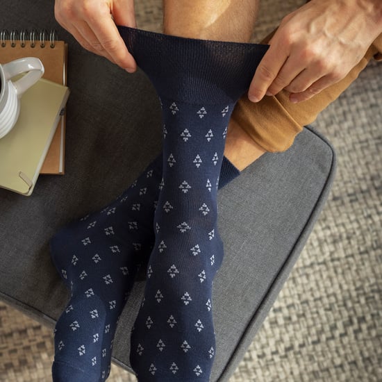 6 Pack Mens Non Elastic Square Patterned Cotton Socks for Poor Circulation - Image 5