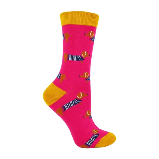 1 Pack Ladies Novelty Dog Pattern Bamboo Socks - Image 1