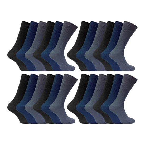 24 Pairs Multipack Mens Ultimate Comfort 100% Cotton Socks - Image 1