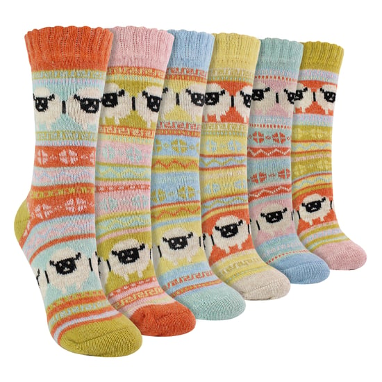 Dames 6-Pack Alpaca Sokken met Schapenpatroon - Image 1