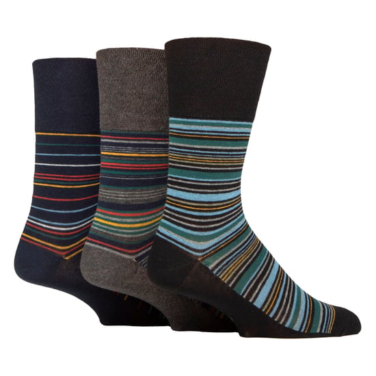 6 Pack Mens Non Elastic Square Patterned Cotton Socks for Poor Circulation - Image 3