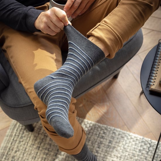 6 Pack Mens Non Elastic Square Patterned Cotton Socks for Poor Circulation - Image 4