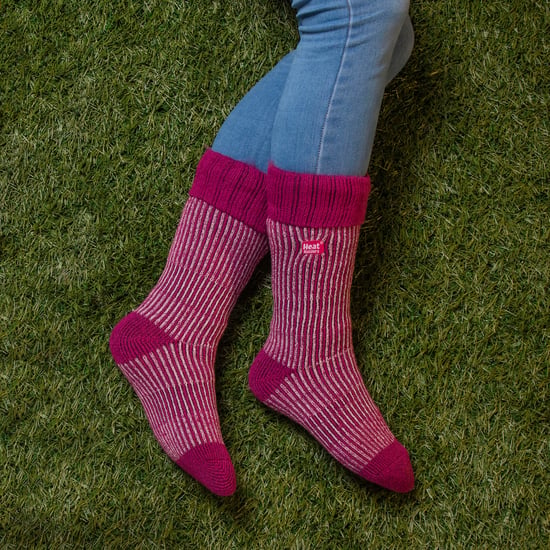 Dames Dikke Winter Warme Knielange Geribbelde Thermo Boot Sokken - Image 5
