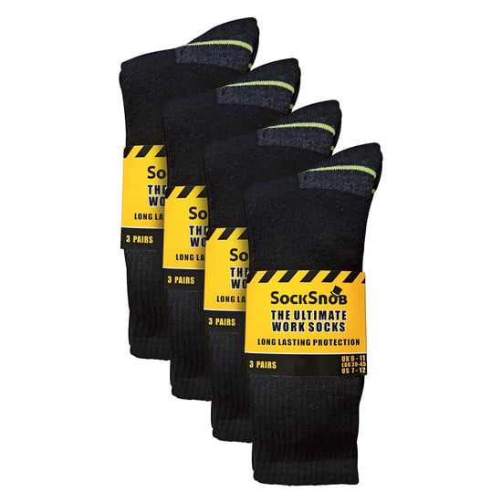 12 Pairs Mens Heavy Duty Cushioned Work Socks for Steel Toe Boots - Image 2