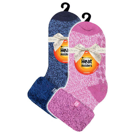 2 Pack Ladies Soft Lounge Socks with Grips - Image 2